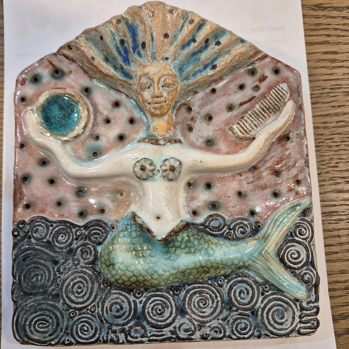 Shelagh Spear Mermaid of Zennor Tile SS200