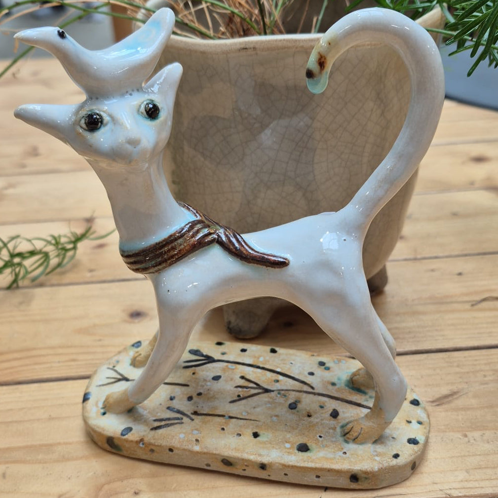 Shelagh Spear Cat, Bird on Head SS209