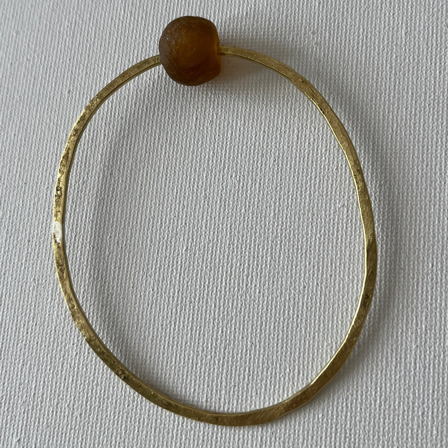 Brass Bangle with Recycled Glass Bead