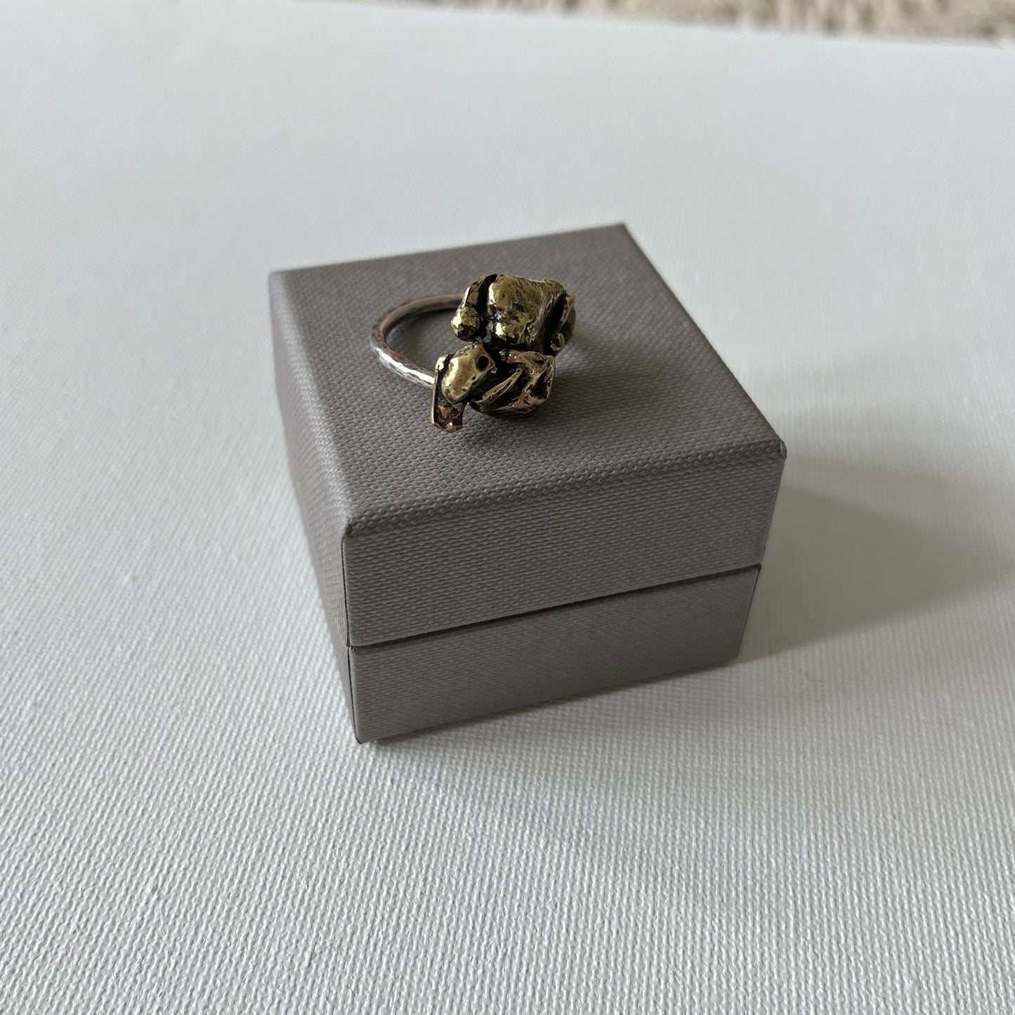 Silver Ring with Fused Brass