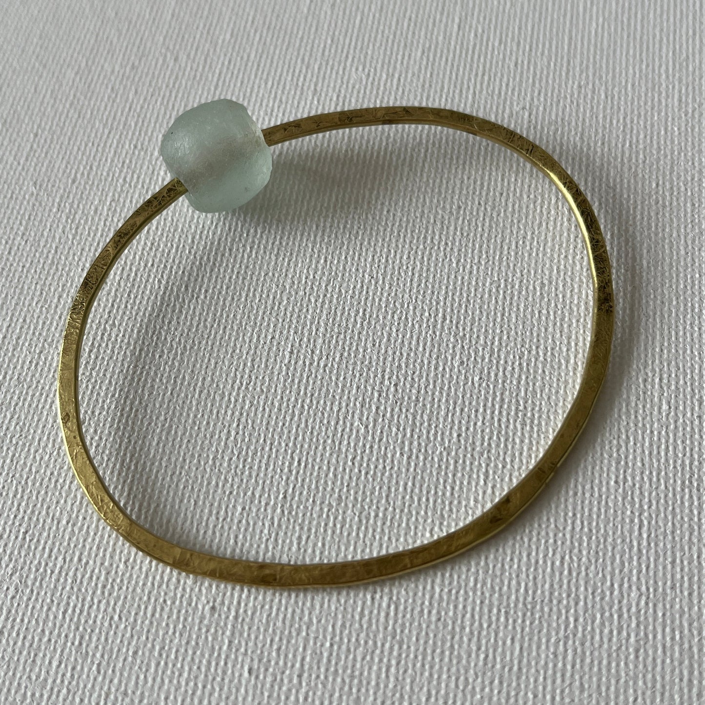 Brass Bangle with Recycled Glass Bead