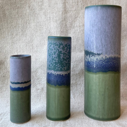 Small Cylinder Vase - Lilac & Olive