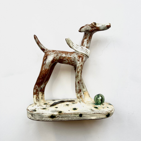 Shelagh Spear Little Brown Dog Standing With Ball -SS75