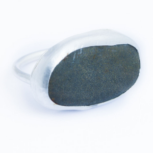 Sarah Drew Small Sea Glass Eco Silver Ring