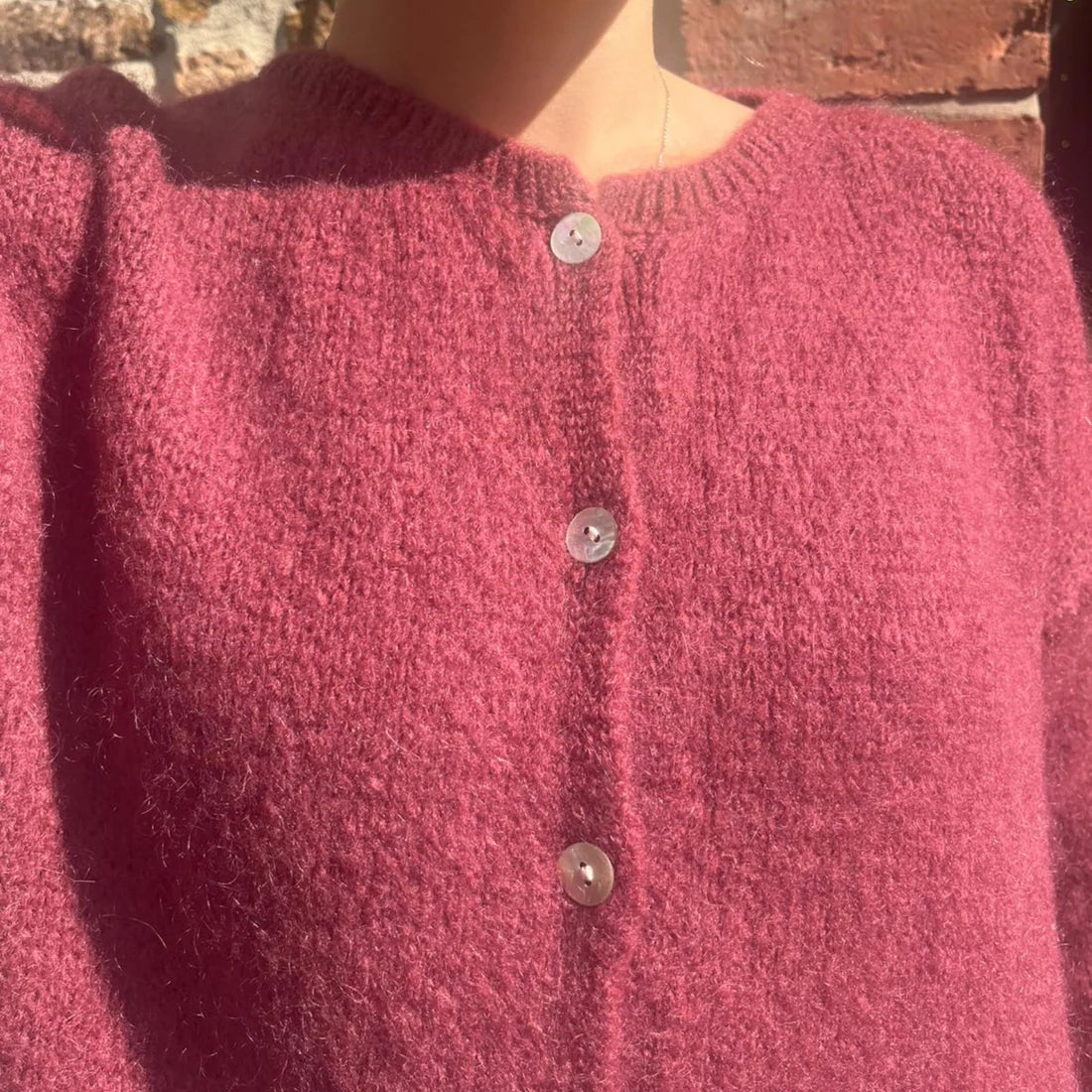 Button Through Mohair Cardigan - Cinnaberry