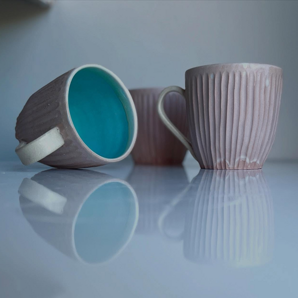 Tamsin John Pink Fluted Mug