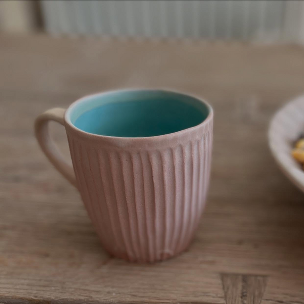 Tamsin John Pink Fluted Mug