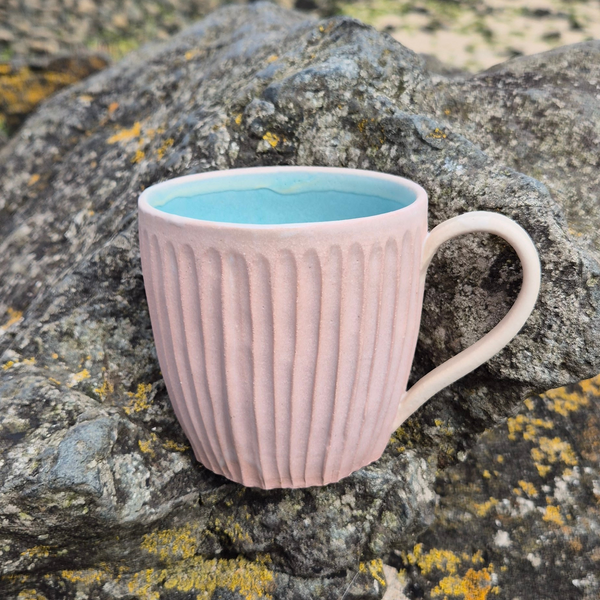 Tamsin John Pink Fluted Mug