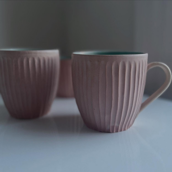 Tamsin John Pink Fluted Mug