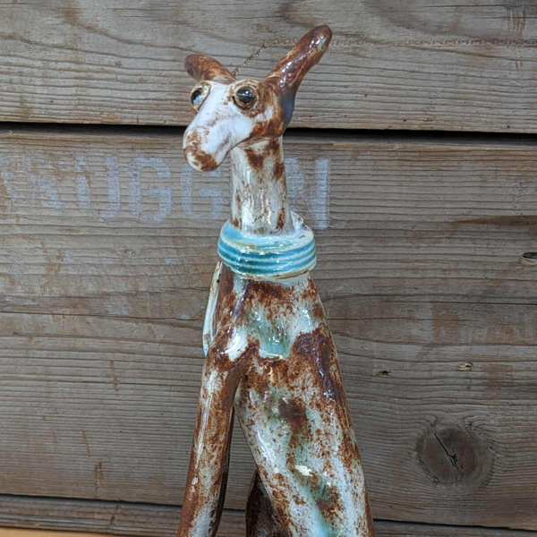 Sitting Brown Dog With Stick - SS126
