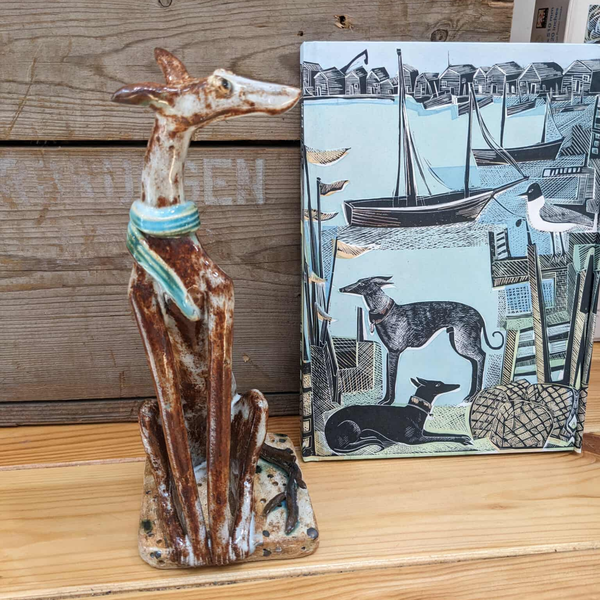 Sitting Brown Dog With Stick - SS126