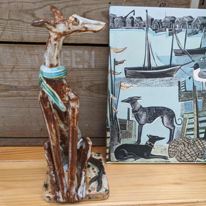 Sitting Brown Dog With Stick - SS126