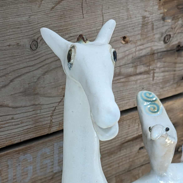 White Horse With Bird On Back - SS138