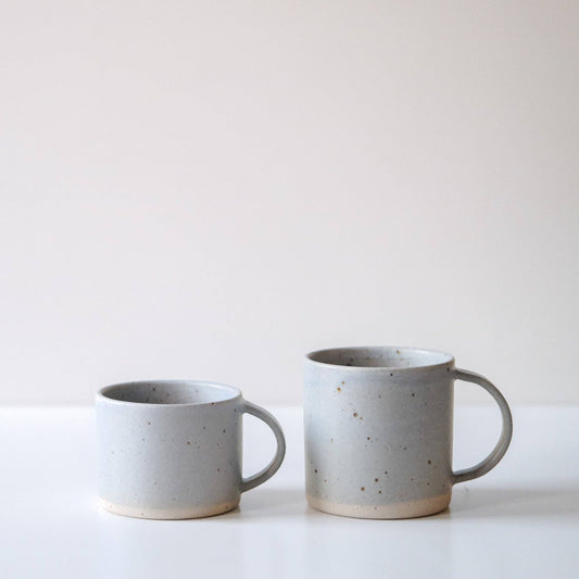 Dor & Tan Ceramic Short Mug - Linen Blue & Speckled