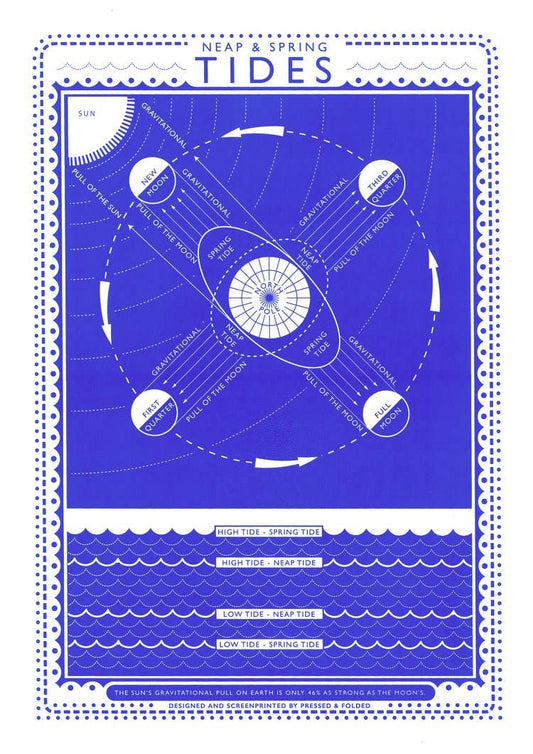 Pressed and Folded Screen Print - Tides