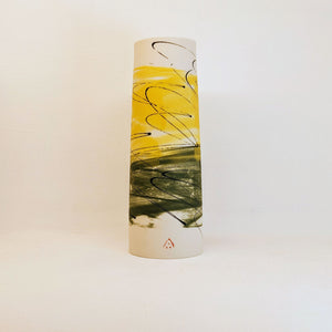 Ali Tomlin Porcelain Cylinder Vase Yellow & Green