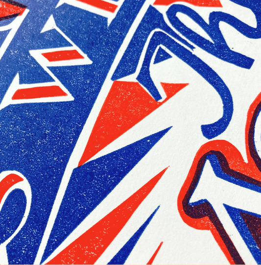 Pressed and Folded Linocut Print - Magic