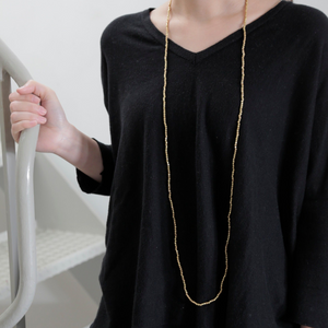 Fog Linen Beaded Necklace - Brass