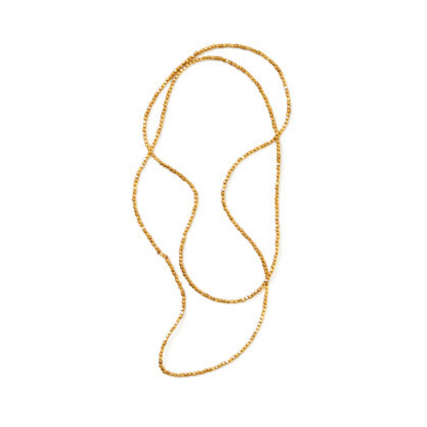 Fog Linen Beaded Necklace - Brass