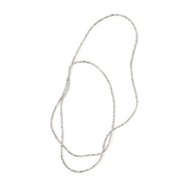 Fog Linen Beaded Necklace - Silver
