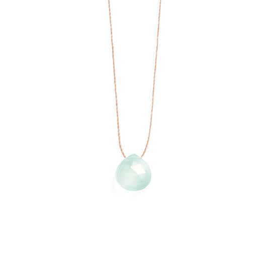 Wanderlust Life Fine Cord Necklace - Sea Glass Chalcedony