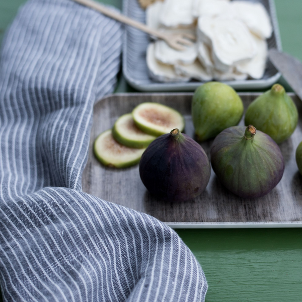 Fog Linen Kitchen Cloth - Grey White Stripe