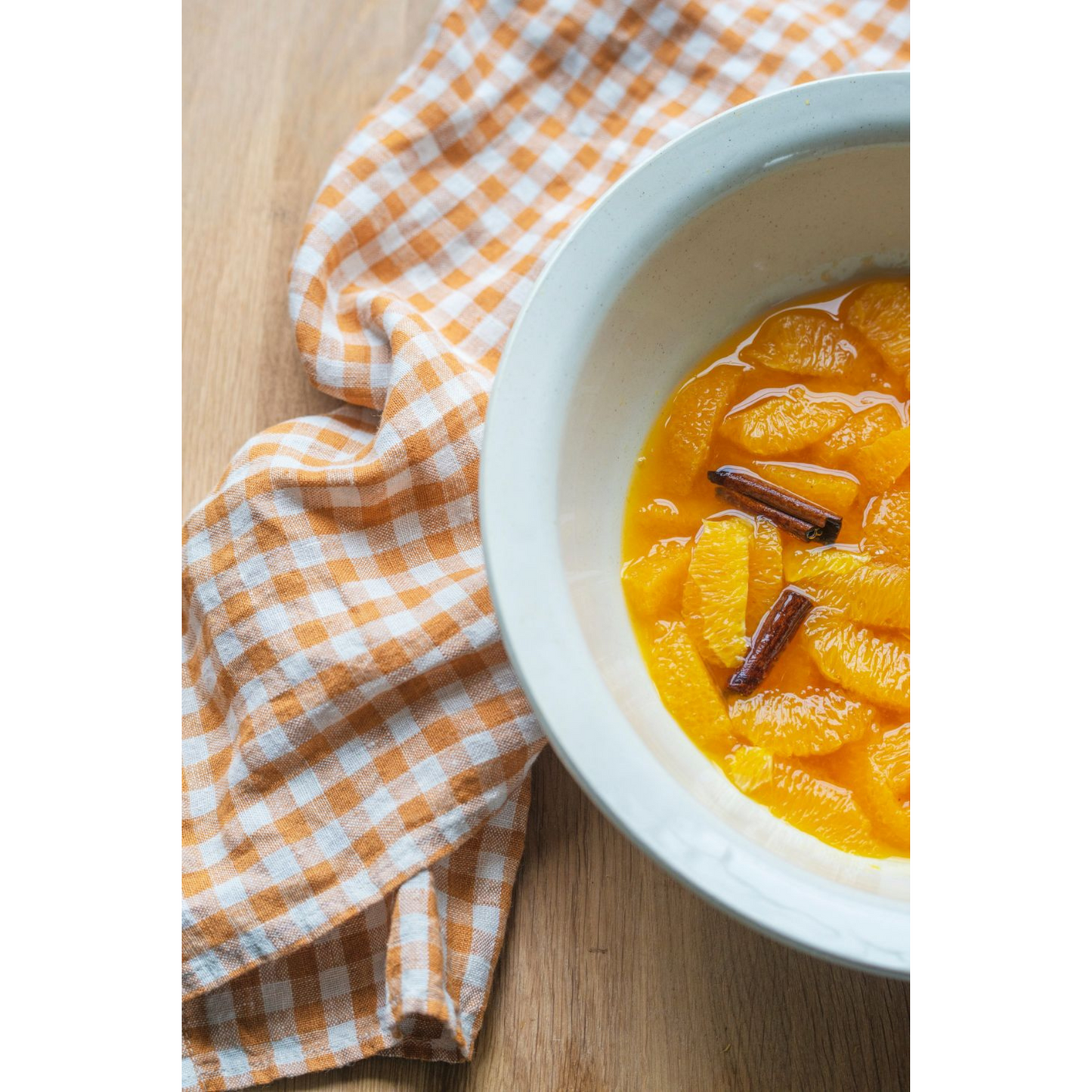 Fog Linen Kitchen Cloth - Rachael Orange Check