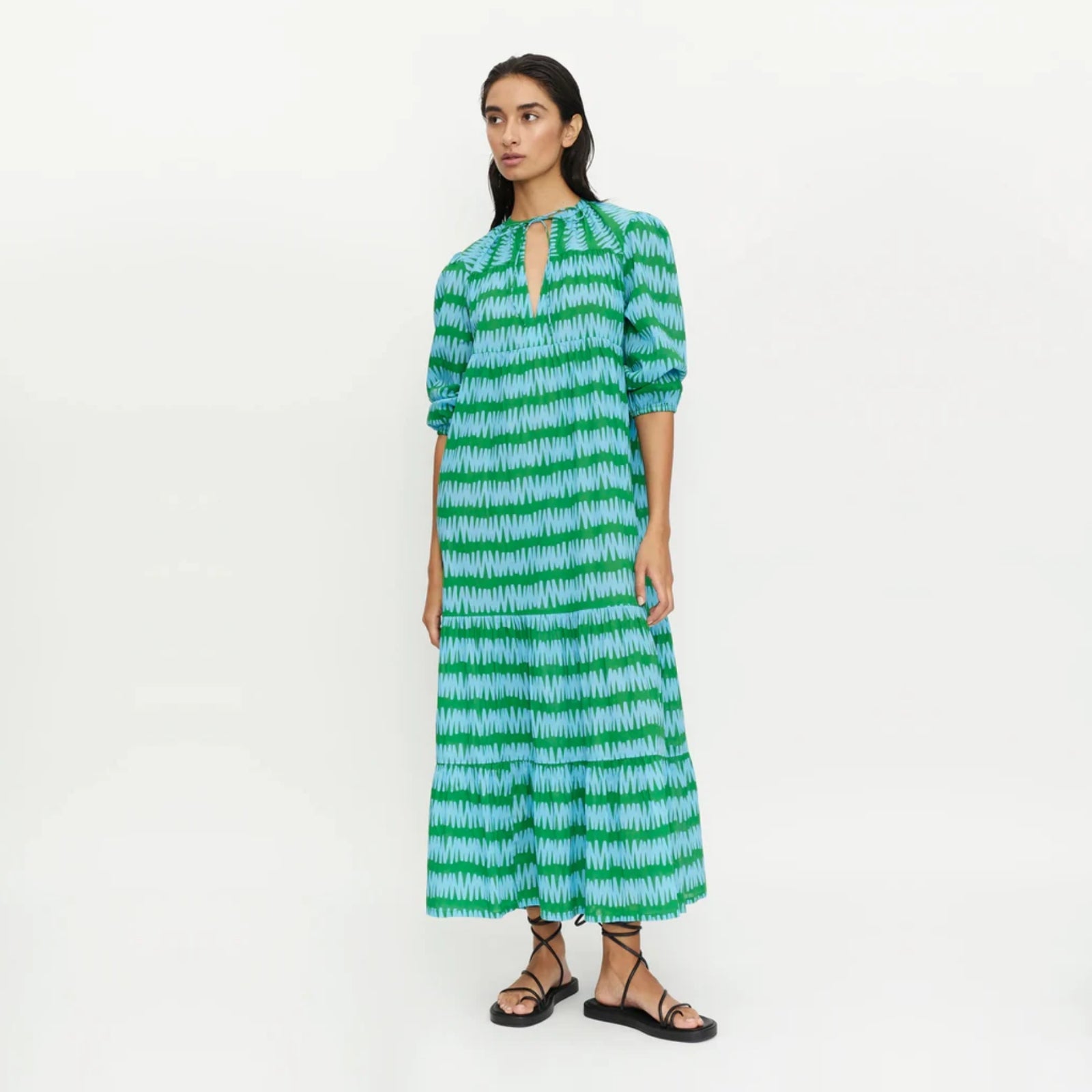 Compania Fantastica Long Dress - Conversational Blue and Green