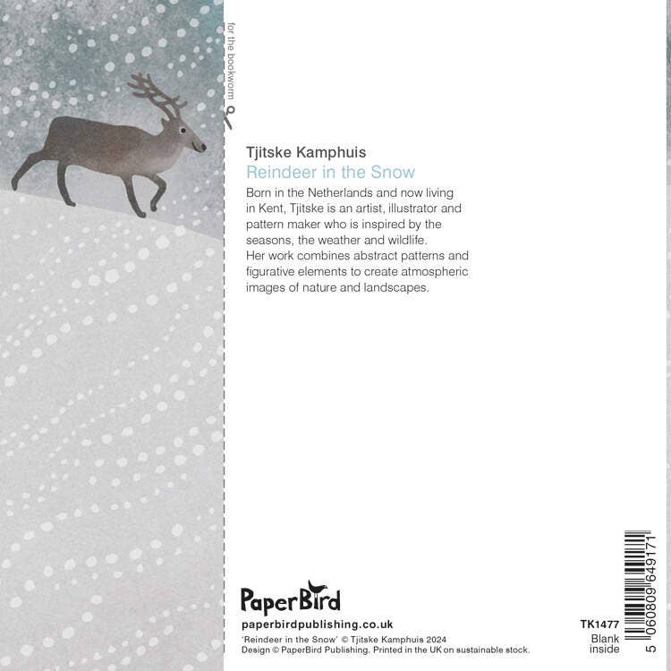 Greetings Card  - Reindeer In The Snow