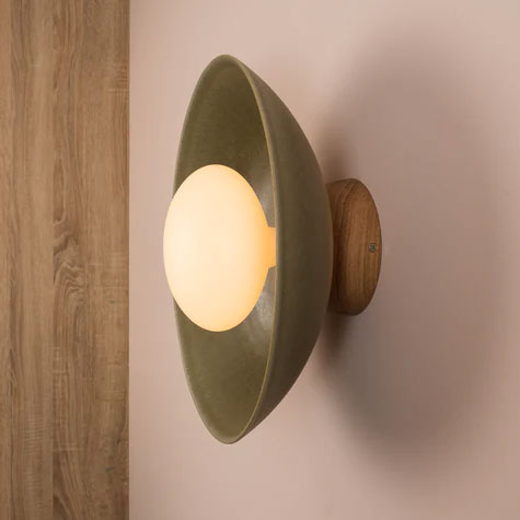 Studio Haran Dawn Oak and Ceramic Wall Light