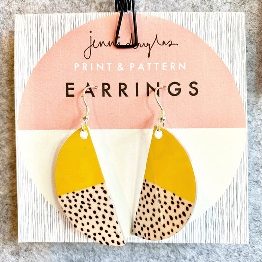 Jenni Douglas Freestyle Arc Drop Earrings - Yellow