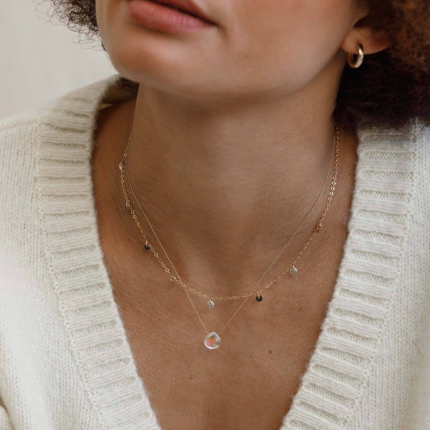 Wanderlust Life Fine Cord Necklace - Rainbow Quartz