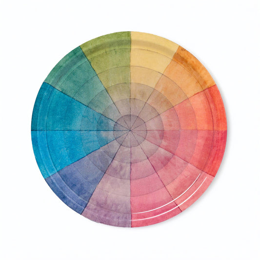 Large Round Enamel Tray - Vintage Colour Wheel