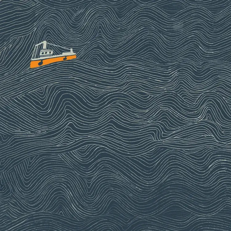 Greetings Card - Night Fishing
