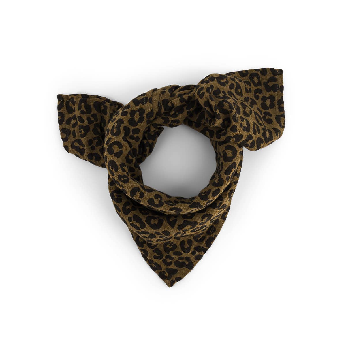Square Scarf - Olive Green Leopard