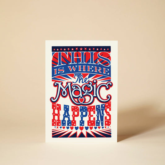 Pressed and Folded Greetings Card - Magic