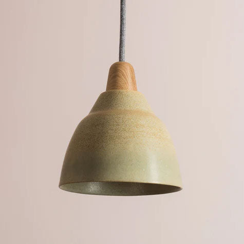 Studio Haran Small Element Ceramic and Oak Pendant Light