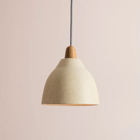 Studio Haran Small Element Ceramic and Oak Pendant Light