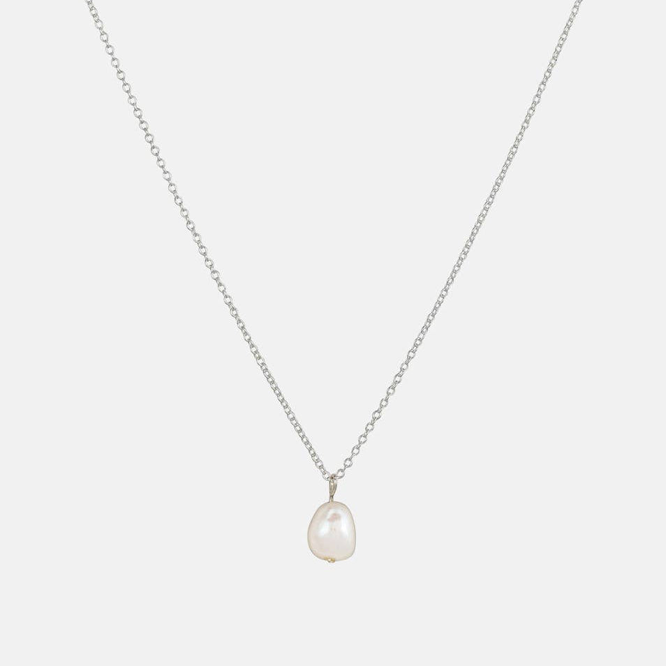 One & Eight Pearl Necklace - Silver