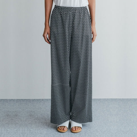 Fog Linen Charita Cotton Pants - Leaf Black