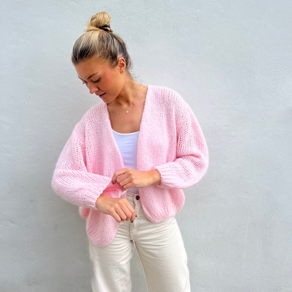 OEST Mohair Mix Cardigan - Soft Pink