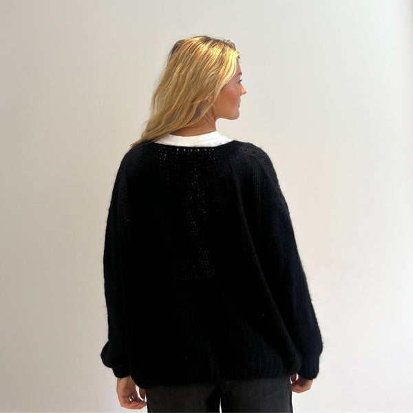 OEST Mohair Mix Cardigan - Black