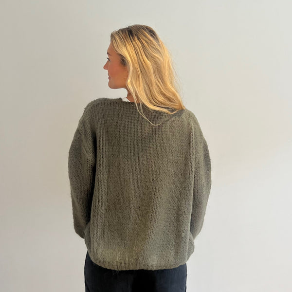 Mohair Mix Cardigan Khaki