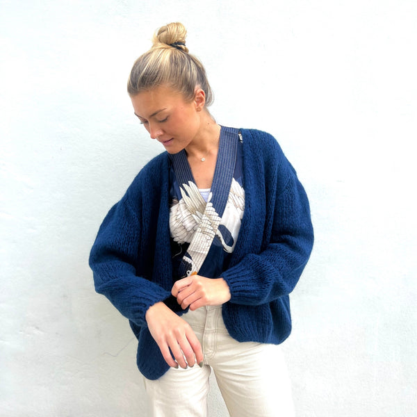 OEST Mohair Mix Cardigan - Navy Blue
