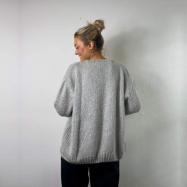 Mohair Mix Cardigan Dove Grey