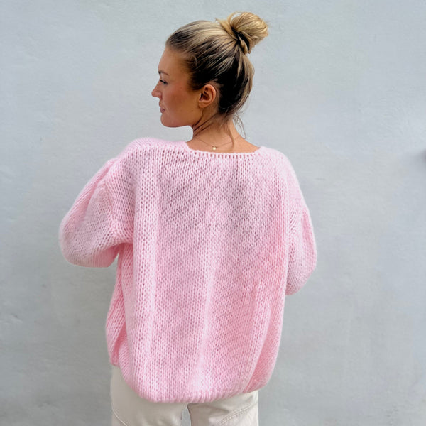 OEST Mohair Mix Cardigan - Soft Pink