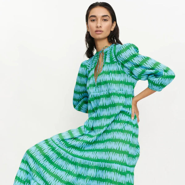 Compania Fantastica Long Dress - Conversational Blue and Green