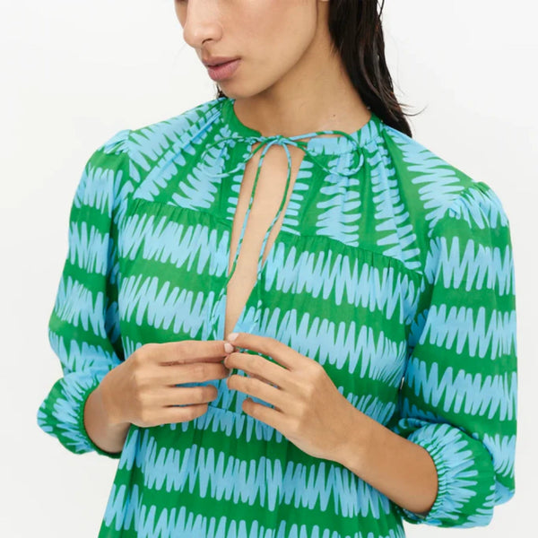 Compania Fantastica Long Dress - Conversational Blue and Green