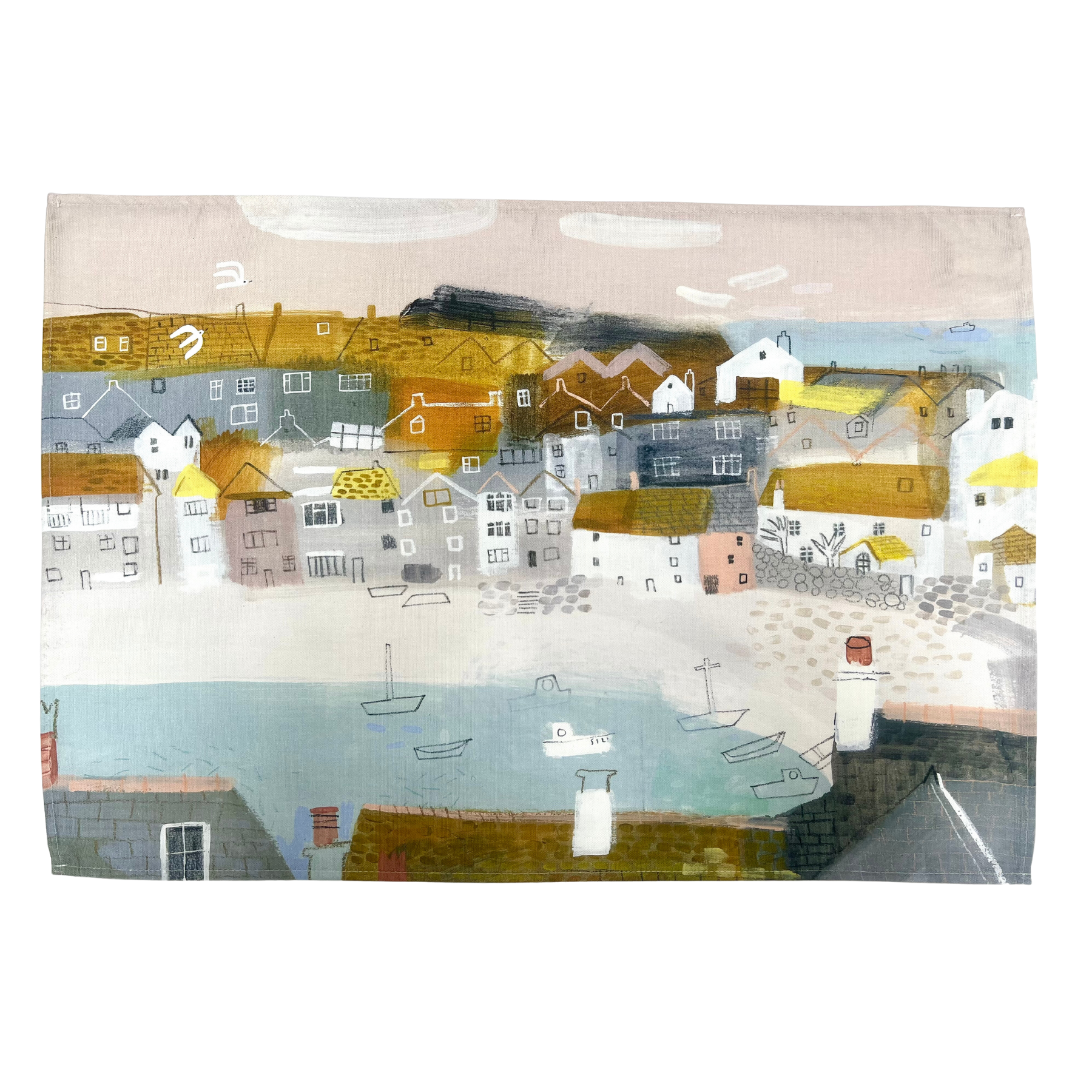 Lichen Rooftops Tea Towel