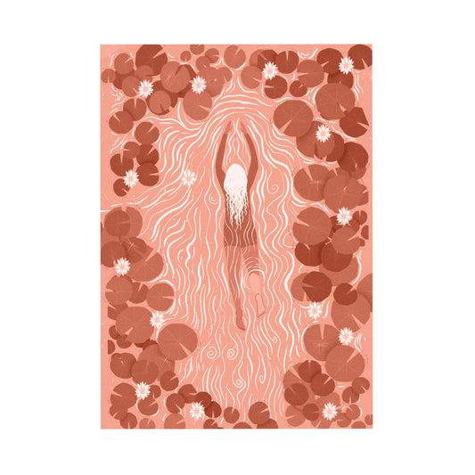 Jago Illustration Print - Water Lily Swimmer